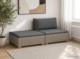 2 pcs Rattan Lounge Set with Cushions GENDT Natural Rattan 42034410