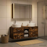 Bathroom Furniture Set 4 pcs Smoked Oak 3406907