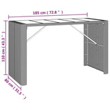Bar Table with Glass Top Black 185x80x110 cm Poly Rattan 362600