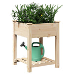 Garden Planter Beige 60.5 x 60 x 76.5 cm Solid fir wood 42006577