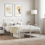 Metal Bed Frame without Mattress with Footboard White 120x190cm 373853