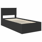 Bed Frame with Headboard Black 90 x 190 cm Engineered Wood 3408705