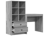 Desk with Drawer with Shelf with Storage 2 pcs Grey Sonoma 3337302