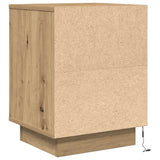 ZNTS Bedside Cabinet with LED Lights Artisan Oak 38x34x50 cm 861281