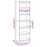 Book Cabinet/Room Divider 60x30x199.5 cm Solid Wood Pine 808178