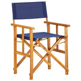 Chair Set of 2 Natural wood colour and Blue 45948