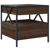 ZNTS Coffee Table with Infinity LED Brown Oak 50x50x51 cm 847716