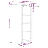 Sliding Door ORKDAL Natural and Black 78 x 232 cm 3332191