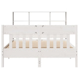 Bed Frame without Mattress White 160x200 cm Solid Wood Pine 3323216