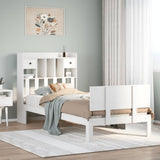 Bookcase Bed without Mattress White 90x200cm Solid Wood Pine 3322687