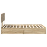 Storage Bed with Drawer Sonoma Oak 120 x 190 cm Engineered Wood 3412299