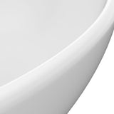 Luxury Basin Oval-shaped Matt White 40x33 cm Ceramic 146921