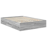 Bed Frame with Drawer Grey Sonoma 140 x 190 cm Engineer Wood 3410176