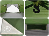 Cabin Tent with Roof Green 6-Person Polyester and Steel 42028583