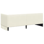 Corner Bed Frame with Headboard Cream 80 x 200 cm Velvet 42016294