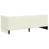 Corner Bed Frame with Headboard Cream 80 x 200 cm Velvet 42016294