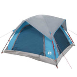 Camping Tent Cabin 4-Person Blue Waterproof 4009453