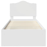 Bed Frame with Headboard White 100 x 200 cm Solid Pine Wood 3413344