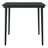 Garden Dining Set White and Black Powder-Coated Steel, Plastic 3099270