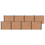 Fence Panel 8 pcs WPC and Aluminium Brown 3429463