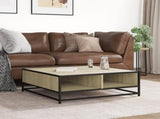 Coffee Table Sonoma Oak 80x80x30 cm Engineered Wood and Metal 848770