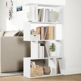 Room Divider Bookcase 4-Tier White 70x24x129 cm Engineered Wood 858102