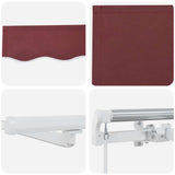 Manual Retractable Awning with LED Burgundy 600x300 cm 3214980