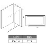 Folding Shower Enclosure 3 Panels ESG 130x138 cm 144679