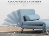 Linen Chair Bed, 3-in-1 Convertible Sleeper Chair with Adjustable Backrest, Pillow, for Living Room, T3398P329600