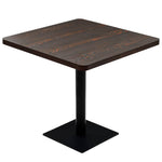 ZNTS Bistro Table MDF and Steel Square 80x80x75 cm Dark Ash 245611