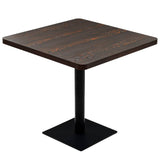 ZNTS Bistro Table MDF and Steel Square 80x80x75 cm Dark Ash 245611