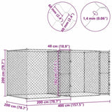 Dog Cage Silver 400 x 200 x 200 cm Galvanised Steel 3368306