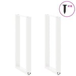 ZNTS Coffee Table Legs U-Shaped 2 pcs White 28x cm Steel 4013169