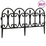 Lawn Edgings 17 pcs Black 10 m PP 318293