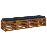 4-Piece Seat Cushions VUGHT 4 pcs 100% Polyester Dark Blue 946273