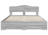 Bed Frame with Drawer Grey Sonoma 120 x 200 cm Engineered Wood 3413216
