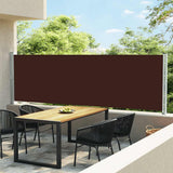 Patio Retractable Side Awning 140x600 cm Brown 313374