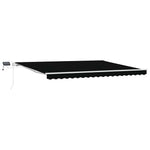 Retractable Awning with Manual Black 450 x 300 cm Fabric 3330956