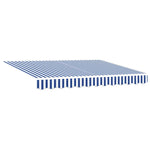 Retractable Awning Manual Blue and White 300x250 cm Fabric 3329911