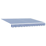 Retractable Awning Manual Blue and White 300x250 cm Fabric 3329911
