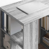 Desk with Shelf Grey Sonoma 90 x 50 x 75 cm Engineered Wood 869511