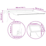 Manual Awning Frame with LEDs 3 x 2.5 m 3420800