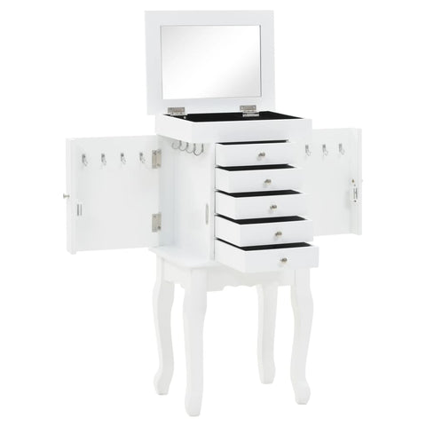 ZNTS Free Standing Jewelery Cabinet White 246960