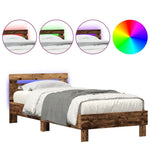 ZNTS Bed Frame Old wood Solid wood 90 x 190 cm Sturdy Rectangular 863805