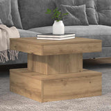 Coffee Table with LED Lights Artisian Oak 50x50x40 cm 857713