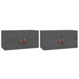 Wall Cabinets 2 pcs Grey 60x30x30 cm Solid Wood Pine 818370