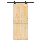 Sliding Door NARVIK Natural and Black 85 x 210 cm 3445277