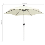 Garden Parasol Sand white 100% polyester, aluminium 300 cm diameter 47361