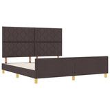 ZNTS Bed Frame - Dark Brown, 180x200 cm, Fabric 3344826