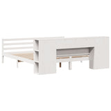 Bookcase Bed without Mattress White 180x200 cm Super King Solid Wood Pine 3322210